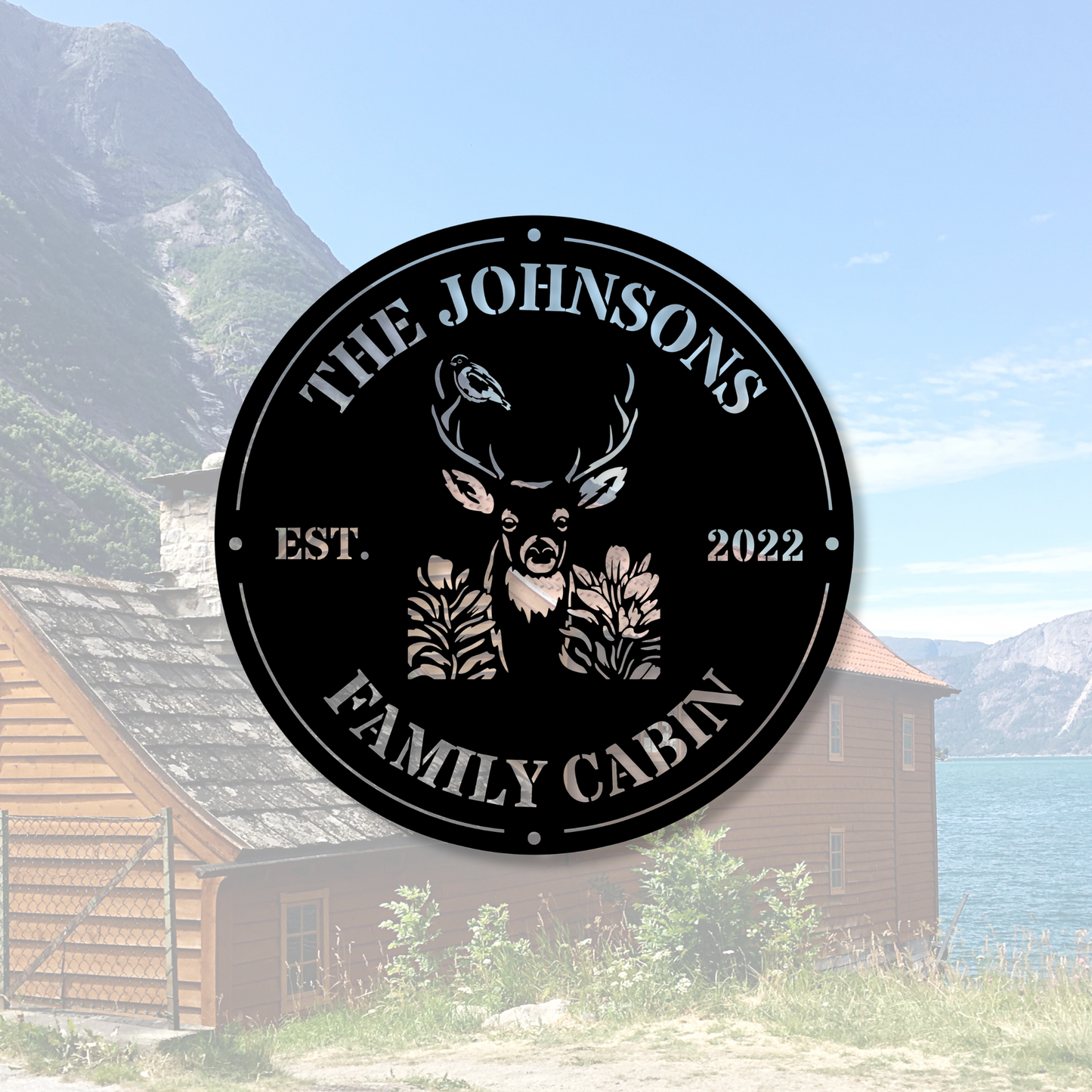 Custom Family Cabin Metal Sign, Personalized Cabin Wall Decor, Rustic Metal Art, Outdoor Cabin Decoration, Unique Cabin Gift