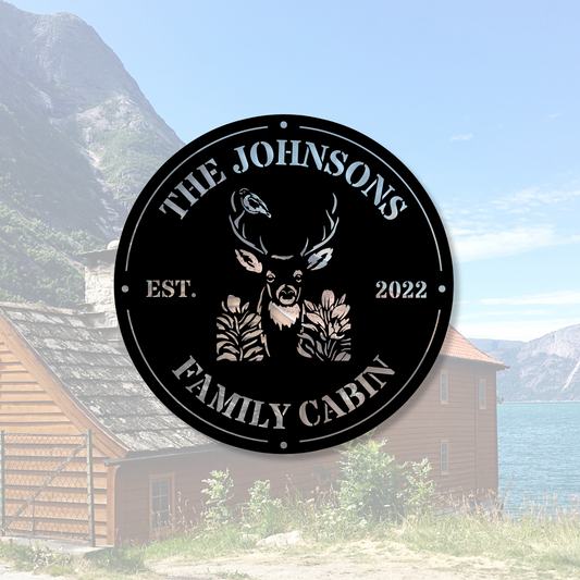 Custom Family Cabin Metal Sign, Personalized Cabin Wall Decor, Rustic Metal Art, Outdoor Cabin Decoration, Unique Cabin Gift