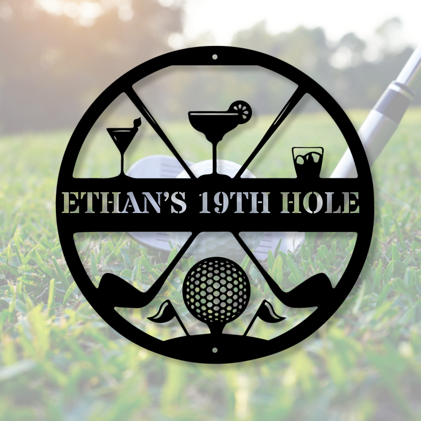 Custom Golf 19th Hole Metal Sign, Personalized Golf Gift, Custom Bar Sign, Golfer Man Cave Decor, 19th Hole Golfer Sign