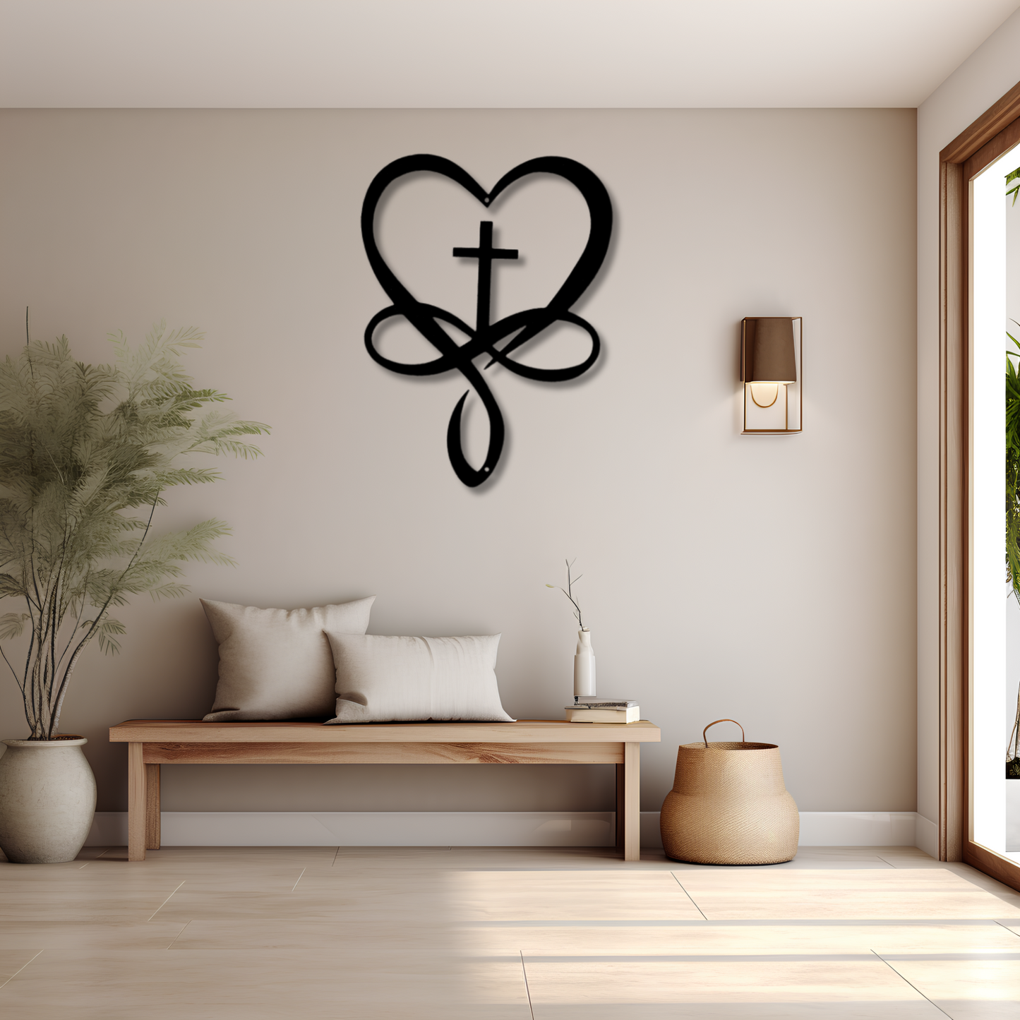 Love Infinity Cross - Steel Sign