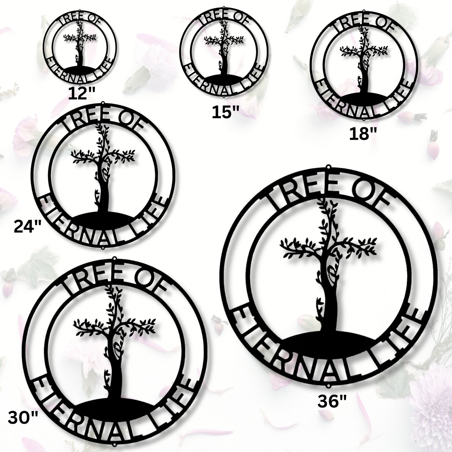 Personalized Cross Tree Metal Sign, Tree Metal Art, Tree of Life Art, Wall Decor, New Home Wall Art, Wedding Gift, Living Cross Nature Art
