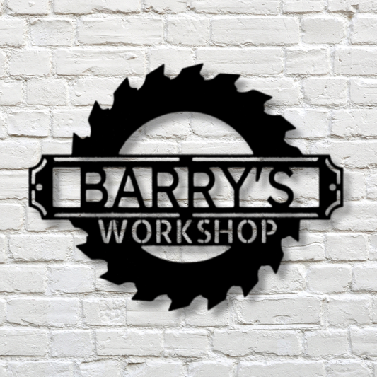Sawmill Metal Sign, Custom Name Sign, Workshop Decor, Garage Wall Art, Personalized Gift for Men, Father's Day Gift, Mancave Wall Sign
