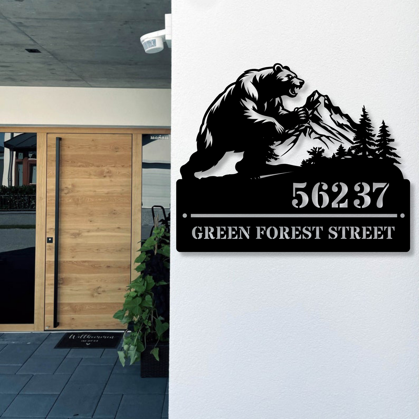 Custom Modern Number Metal Address Sign, Custom House Number Metal Metal Name Sign Outdoor, Outdoor House Number, Address Metal Art