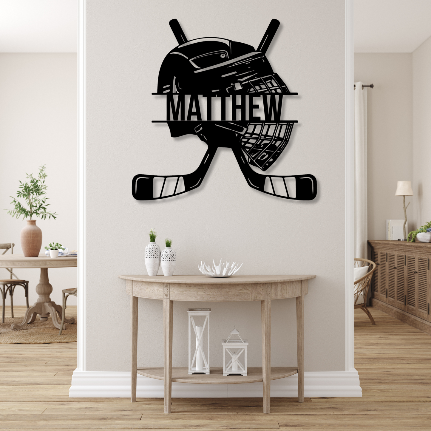 Custom Hockey Metal Sign, Personalized Hockey Decor, Sports Fan Art, NHL Fan Gift, Man Cave Sign, Ice Hockey Wall Art