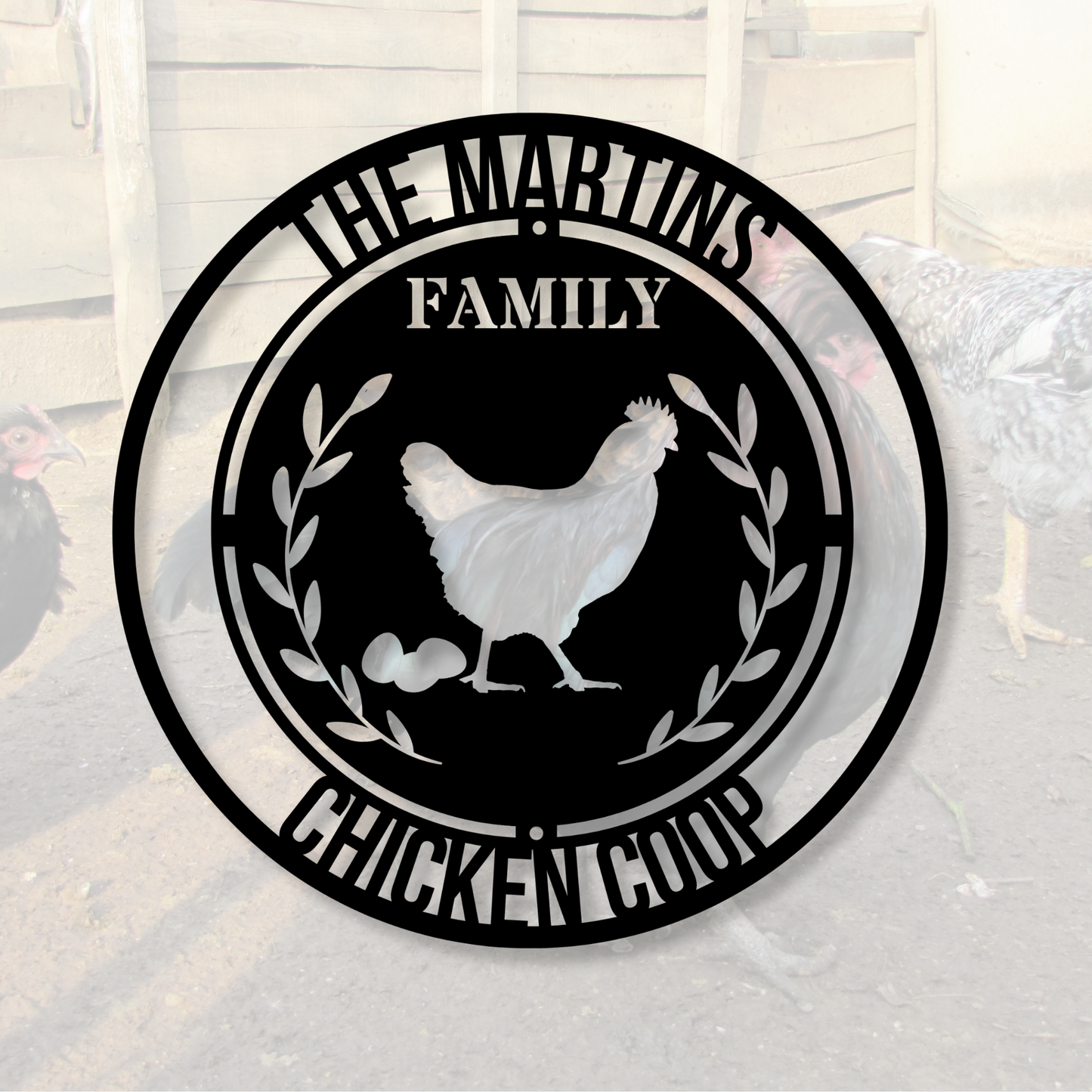 Custom Chicken Metal Sign, Farmhouse Decor, Personalized Chicken Coop Sign, Hen House Art, Farm Sign, Barn Decor, Rustic Country Art