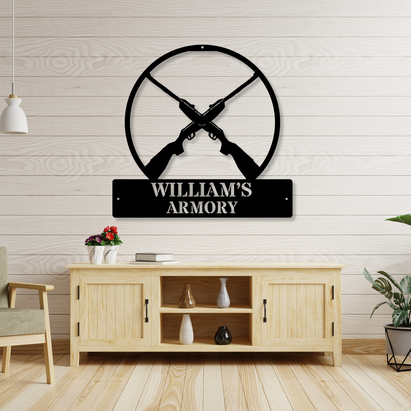 Customized Armory Metal Sign, Personalized Armory Name Sign, Mancave Decor, Rifle Wall Art, Gun Armory Sign, Custom Armory Wall Art Dad Gift