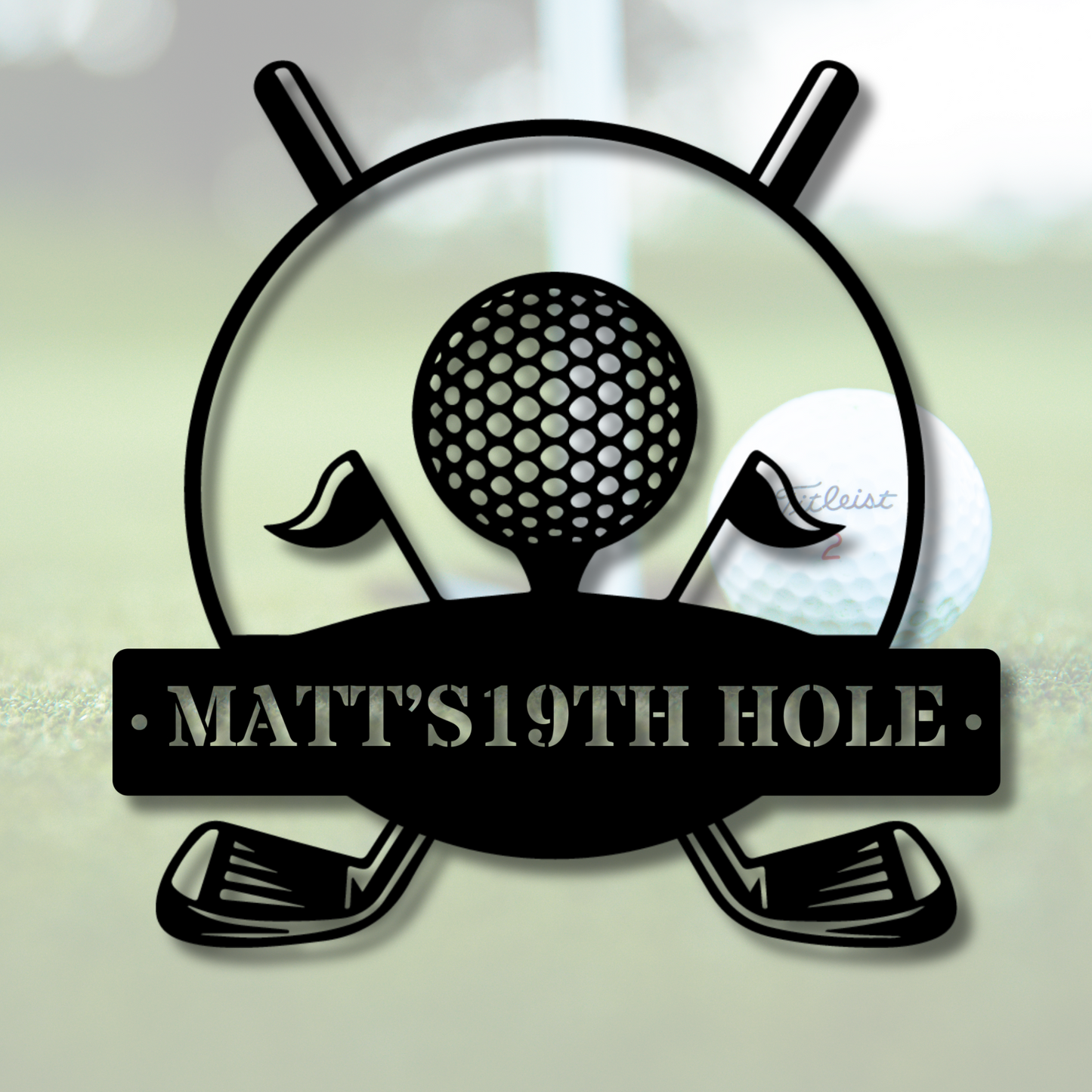Custom Golf 19th Hole Metal Sign, Personalized Golf Gift, Golfer Man Cave Decor, 19th Hole Wall Art, Unique Golf Sign
