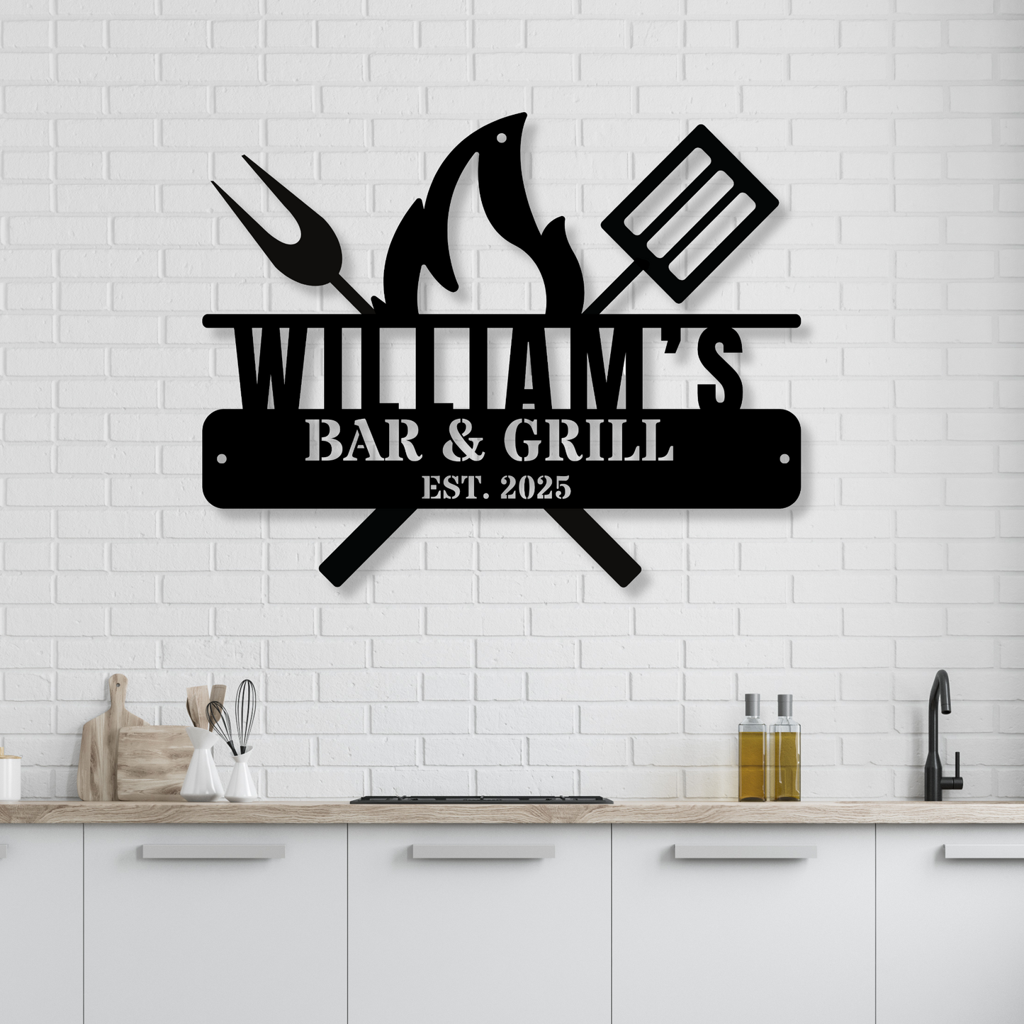 Custom  Family Bar and Grill Sign Metal Signs- Custom Metal Sign - Metal Wall Art - Personalized Gift - Custom Metal Sign Outdoor