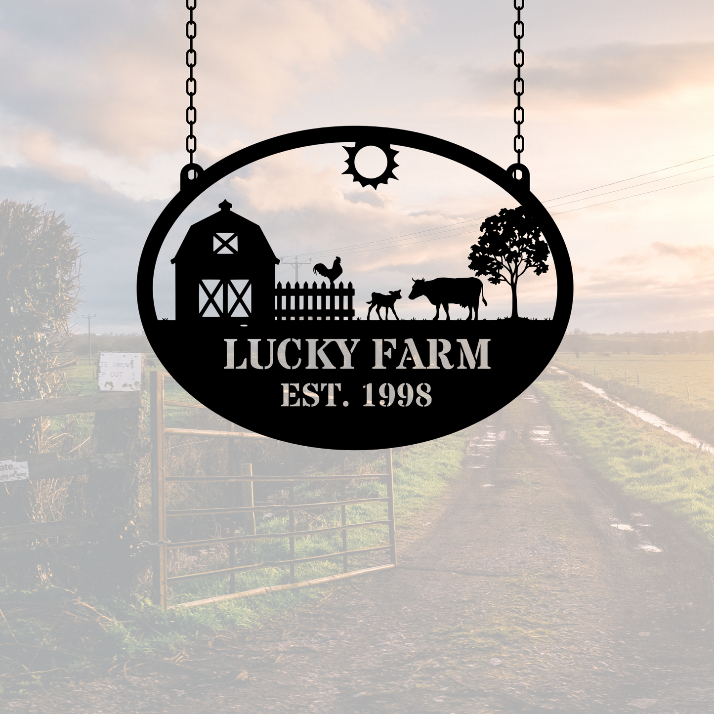 Metal Farm Sign, Custom metal farm name sign, Large metal name sign, Ranch metal sign, Farmville metal sign, Christmas farm sign