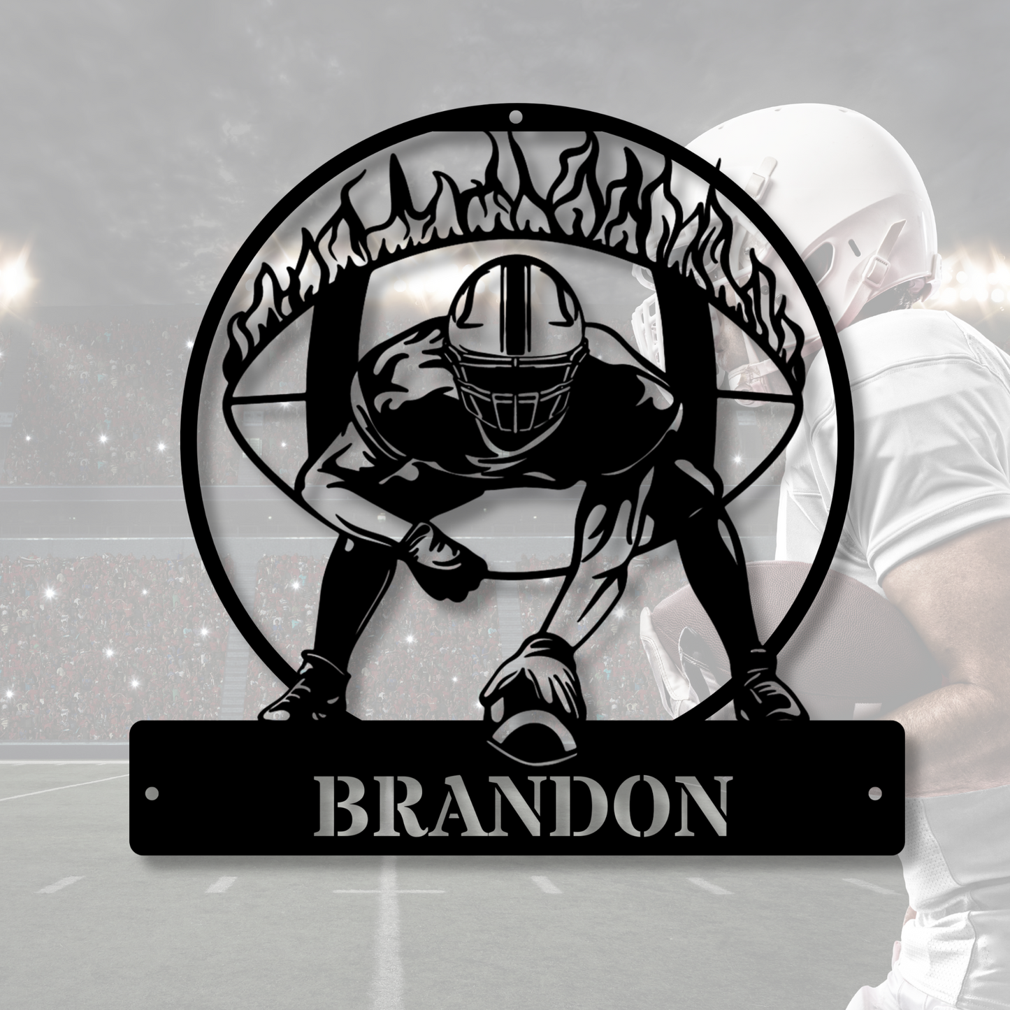 Custom Football Metal Sign, Personalized Sports Wall Decor, Man Cave Sign, Unique Football Gift, Sports Fan Room Decor, Football Coach Gift