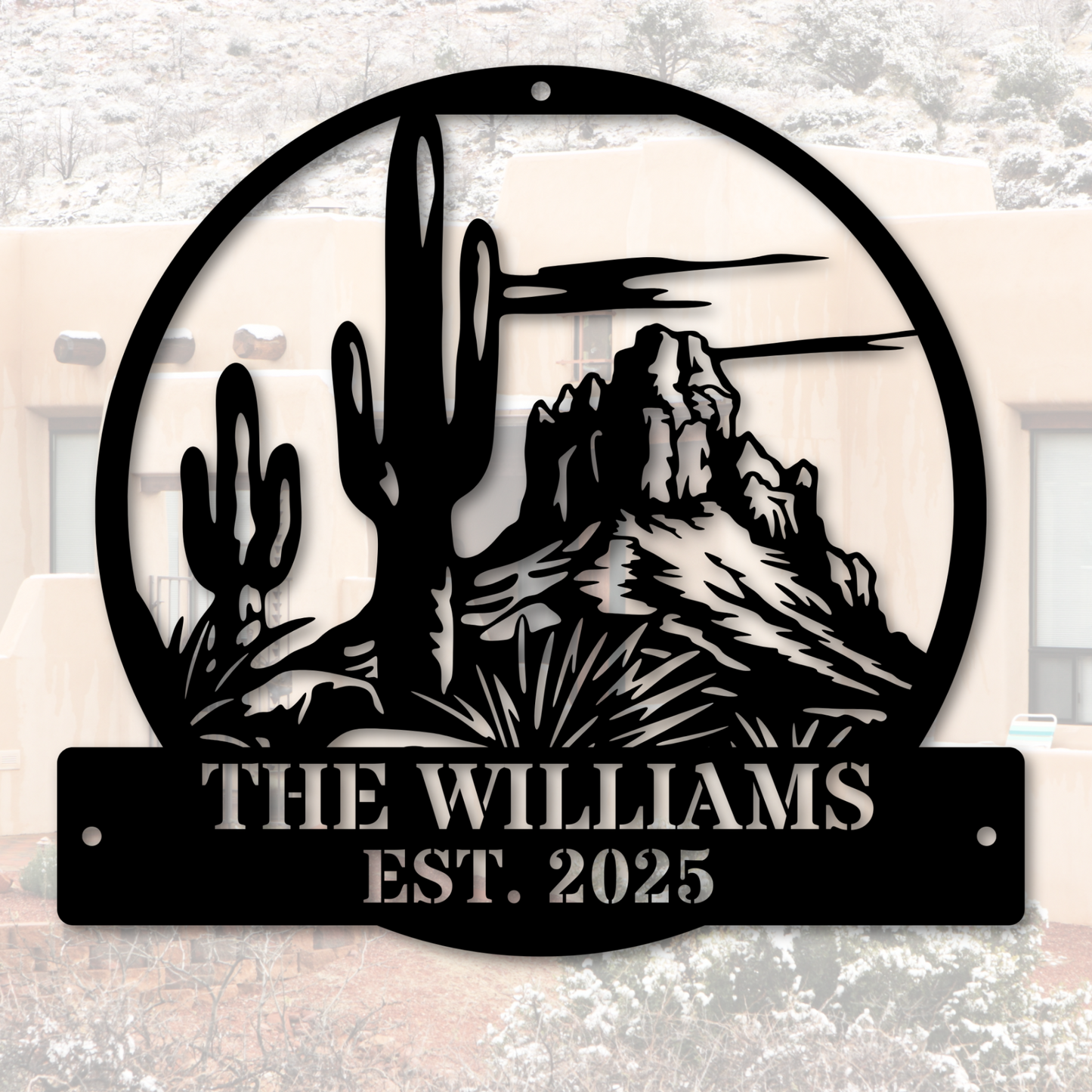 Custom Desert Family Name metal sign