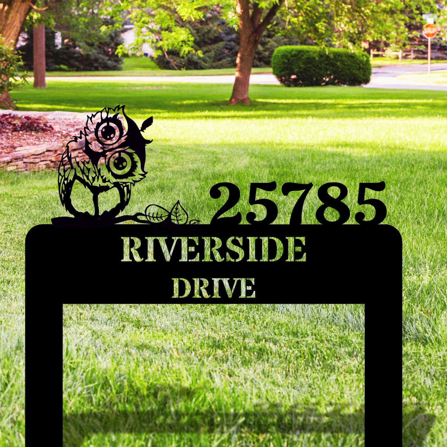 Custom Owl Metal Address Sign, New Home Stake Sign, Owl Street Sign, Personalized Outdoor Decor, Owl Lover Gift, Animal Street Sign