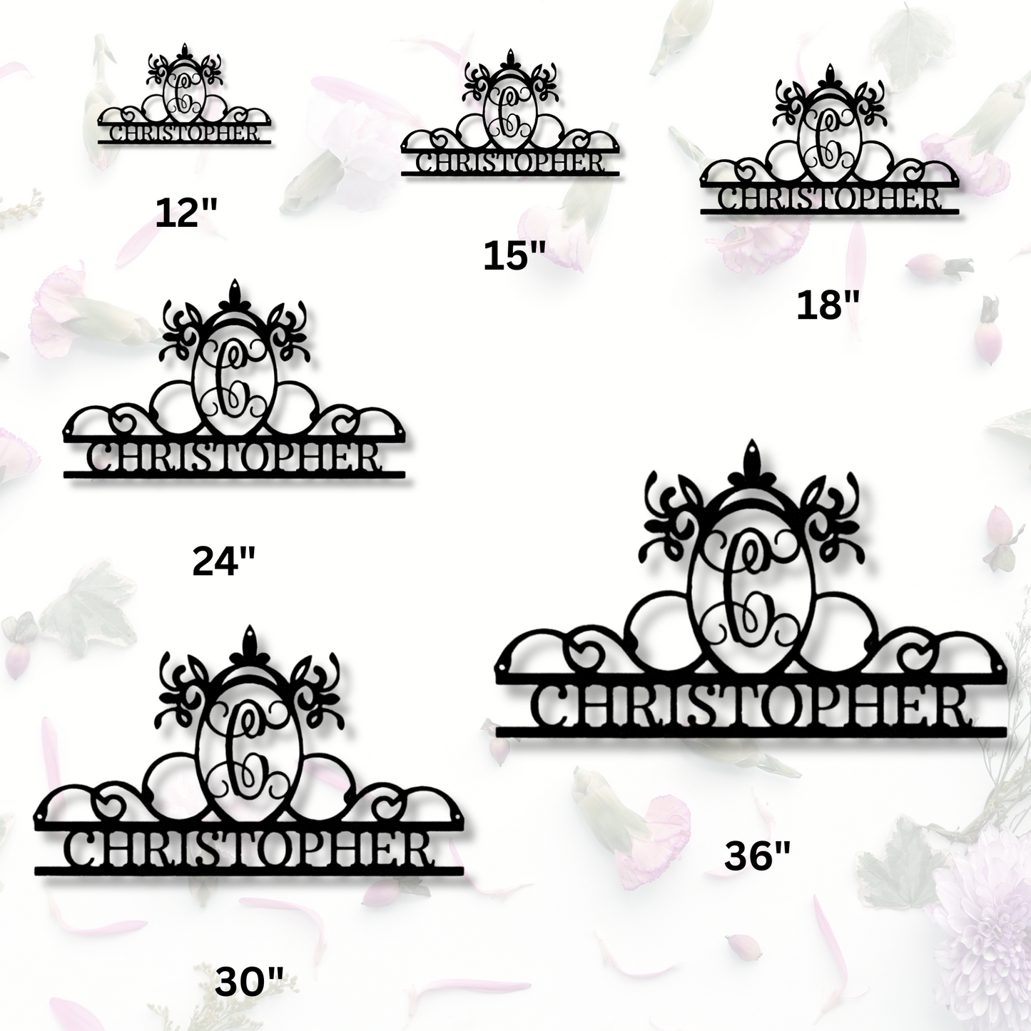 Initial and Name Monogram - Steel Sign