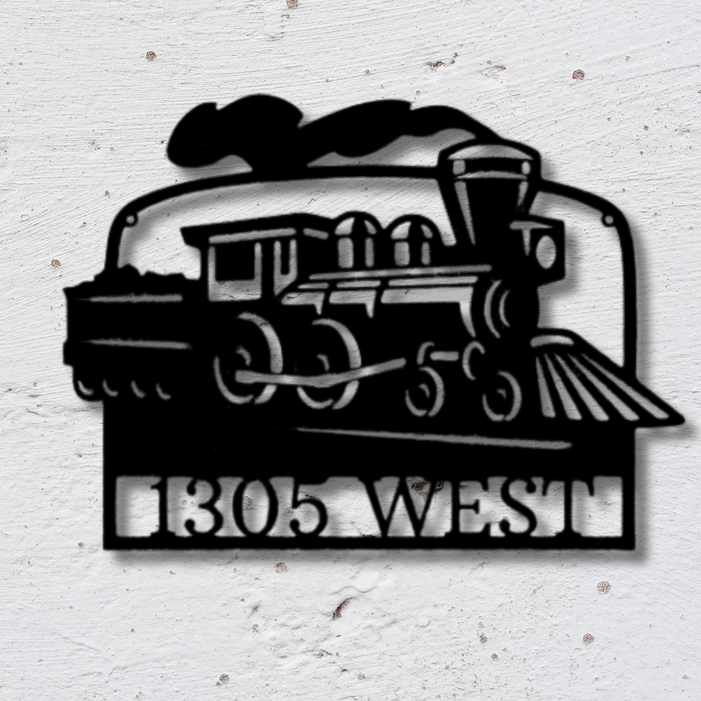 Coal Train Monogram Metal Sign