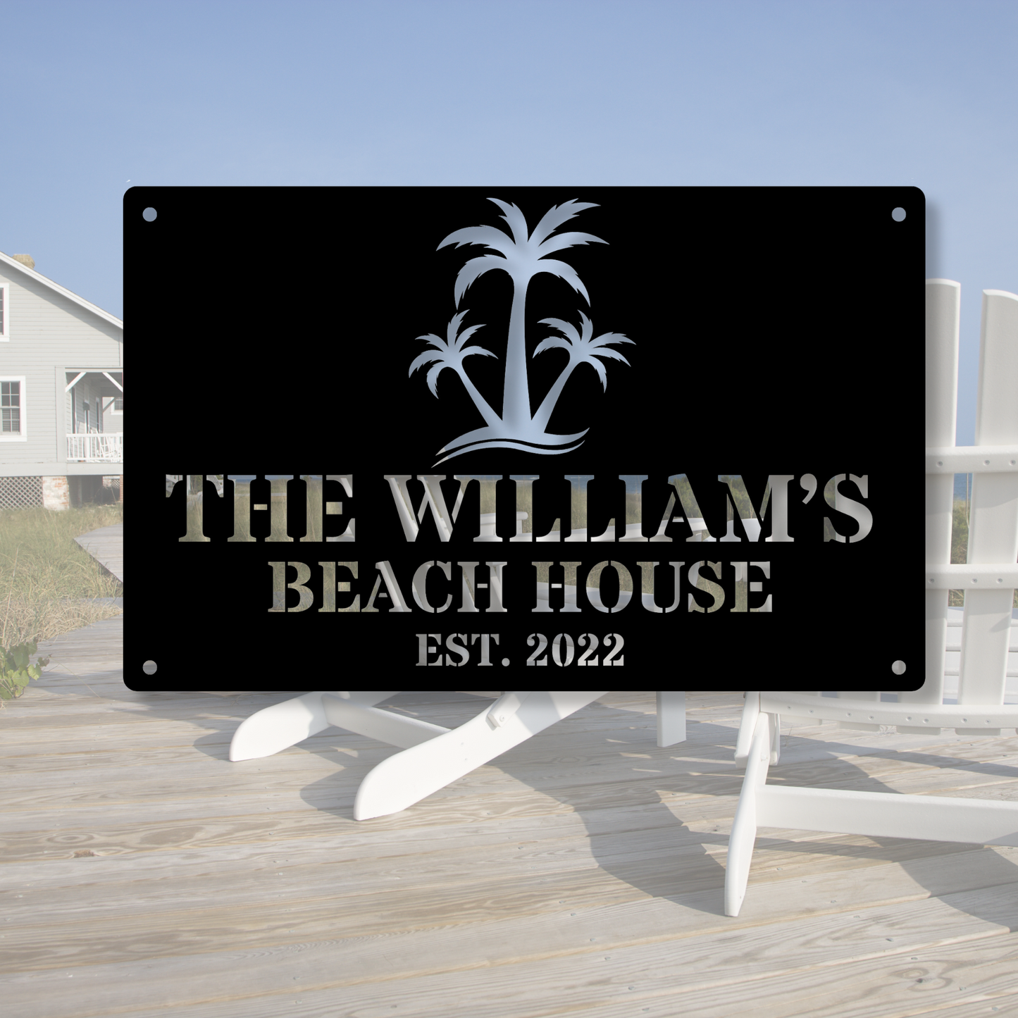 Custom Beach House Metal Sign, Beach Cottage Sign, Beach House Gift