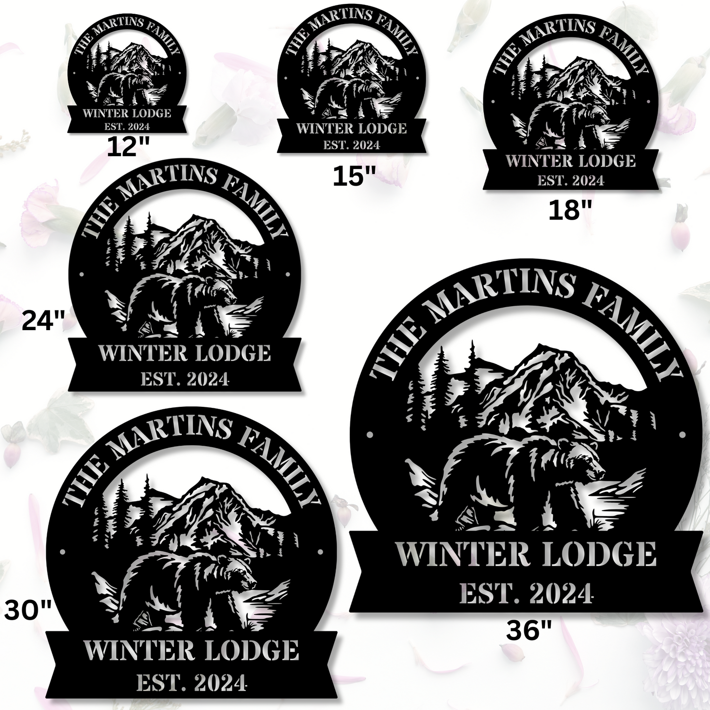 Custom Bear Metal Sign, Personalized Bear Wall Art, Cabin Decor, Wilderness Hunter Gift, Mountain Bear Home Decor