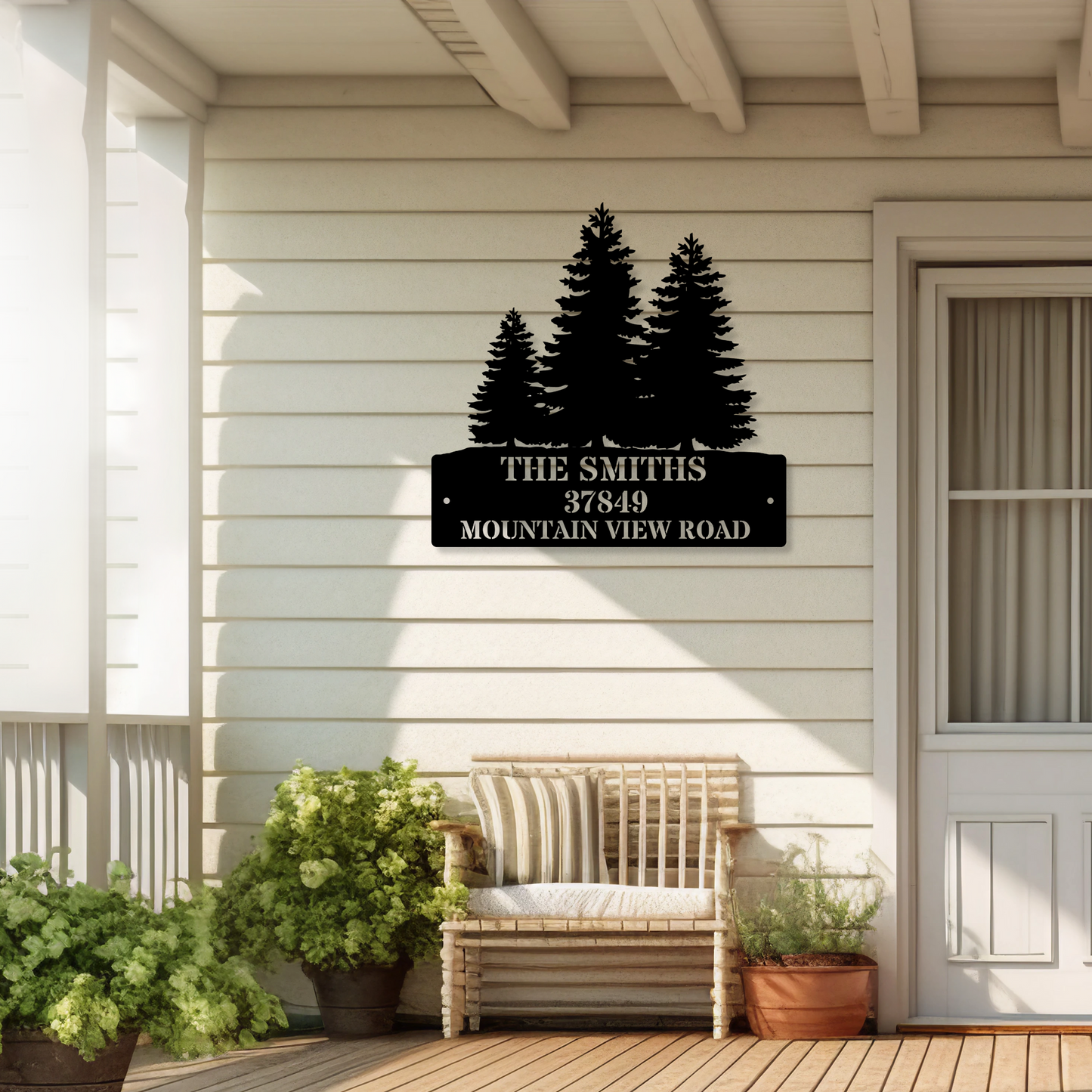 Personalized Forest Address Sign,Custom Address Metal Sign,Forest House Number Sign,Custom Street Name Plaque,Front Door Sign,New Home Gift