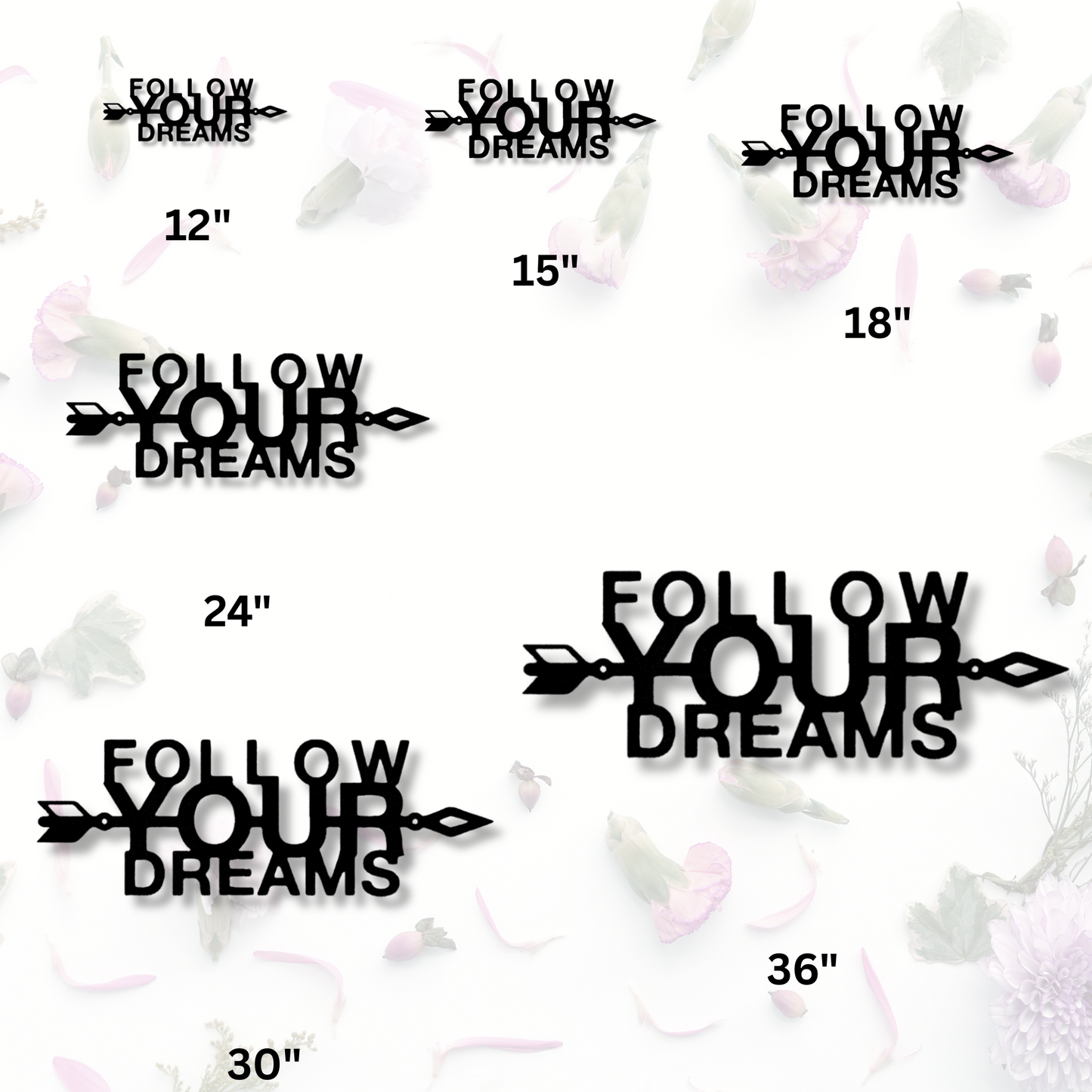 Follow Your Dreams Metal Sign, Kids Room Wall Art, Inspirational Decor, Motivational Metal Art, Dream Quote Sign, Locker Room Wall Decor