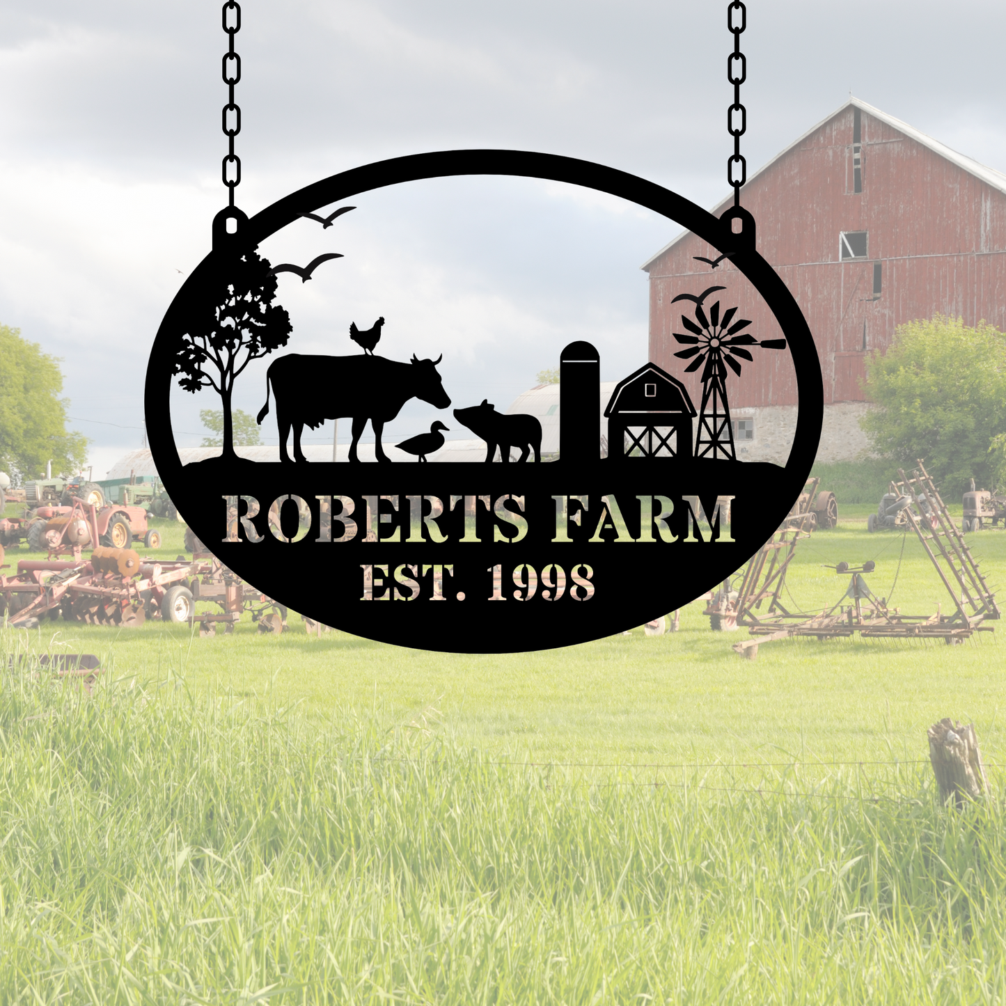 Custom Metal Farm Sign ,  Personalized Farmhouse Sign, Custom Metal Sign, Entrance Gate Decor, Ranch Metal Name Sign, Farmer Gift