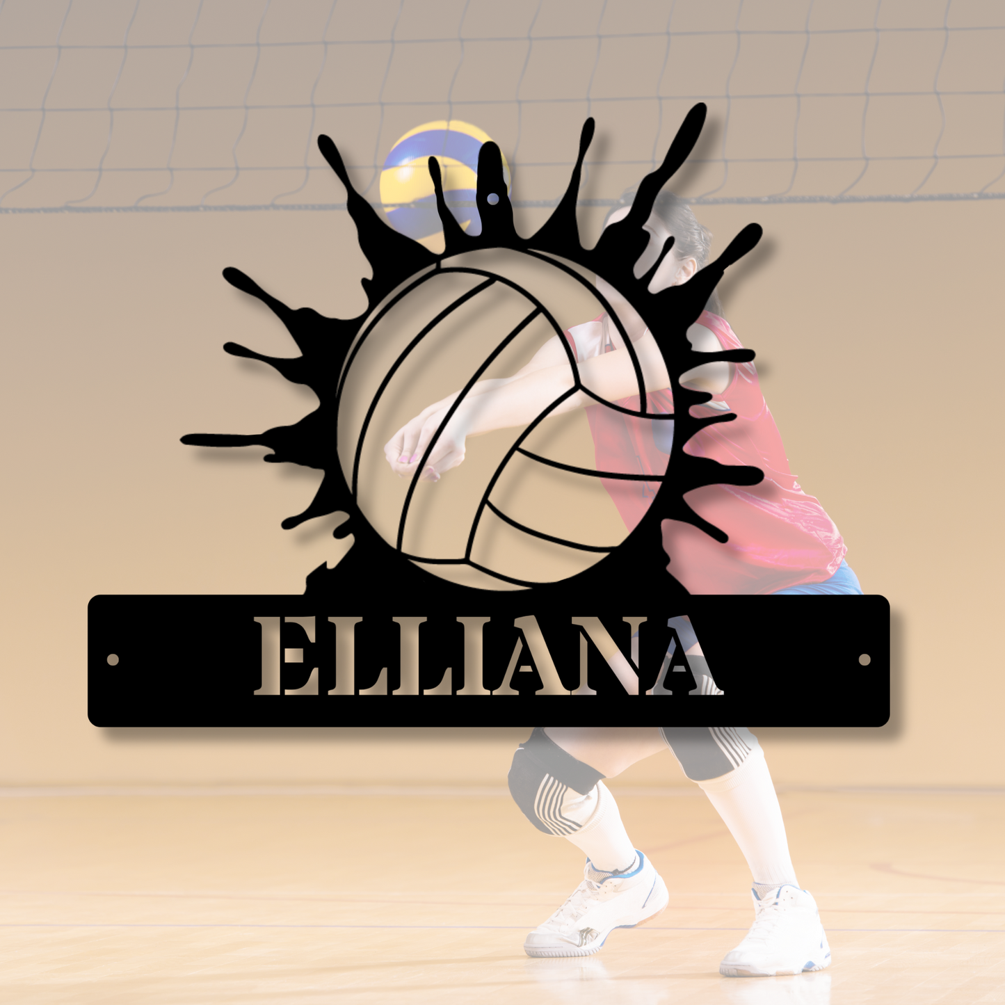 Custom Volleyball Metal Sign, Personalized Sports Wall Art, Team Name Plaque, Athlete Gift, Custom Team Sign