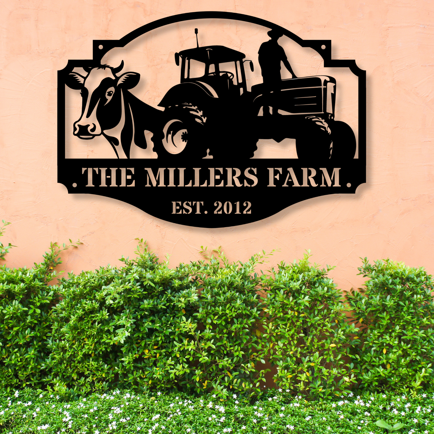 Custom Metal Barn Sign, Custom Farmhouse Sign, Horse Ranch Decor, Metal Cow Farm Sign, Outdoor Rustic Metal Decor