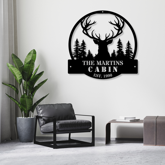 Custom Family Cabin Metal Sign,| Family Name Cabin Sign, Cabin House Cottage Welcome Sign, Outdoor Sign