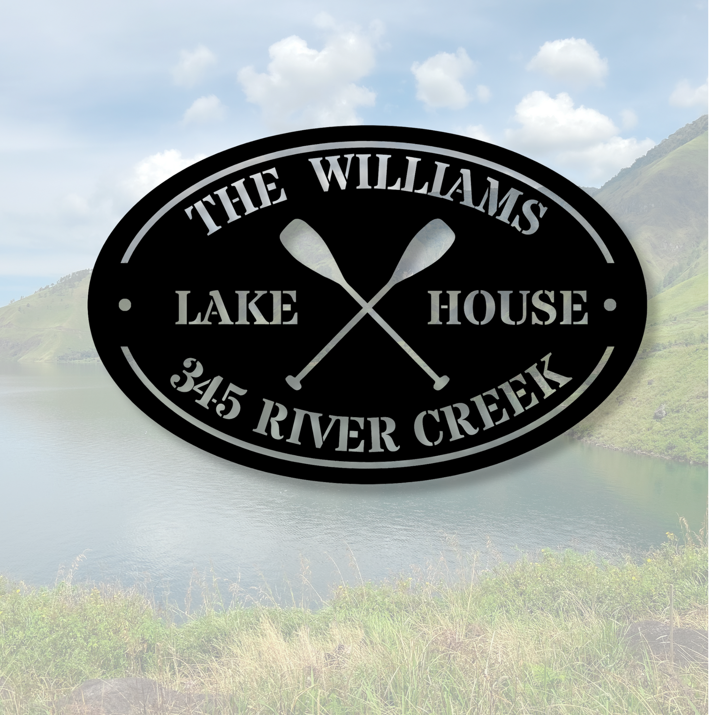 Personalized Lake House Metal Sign