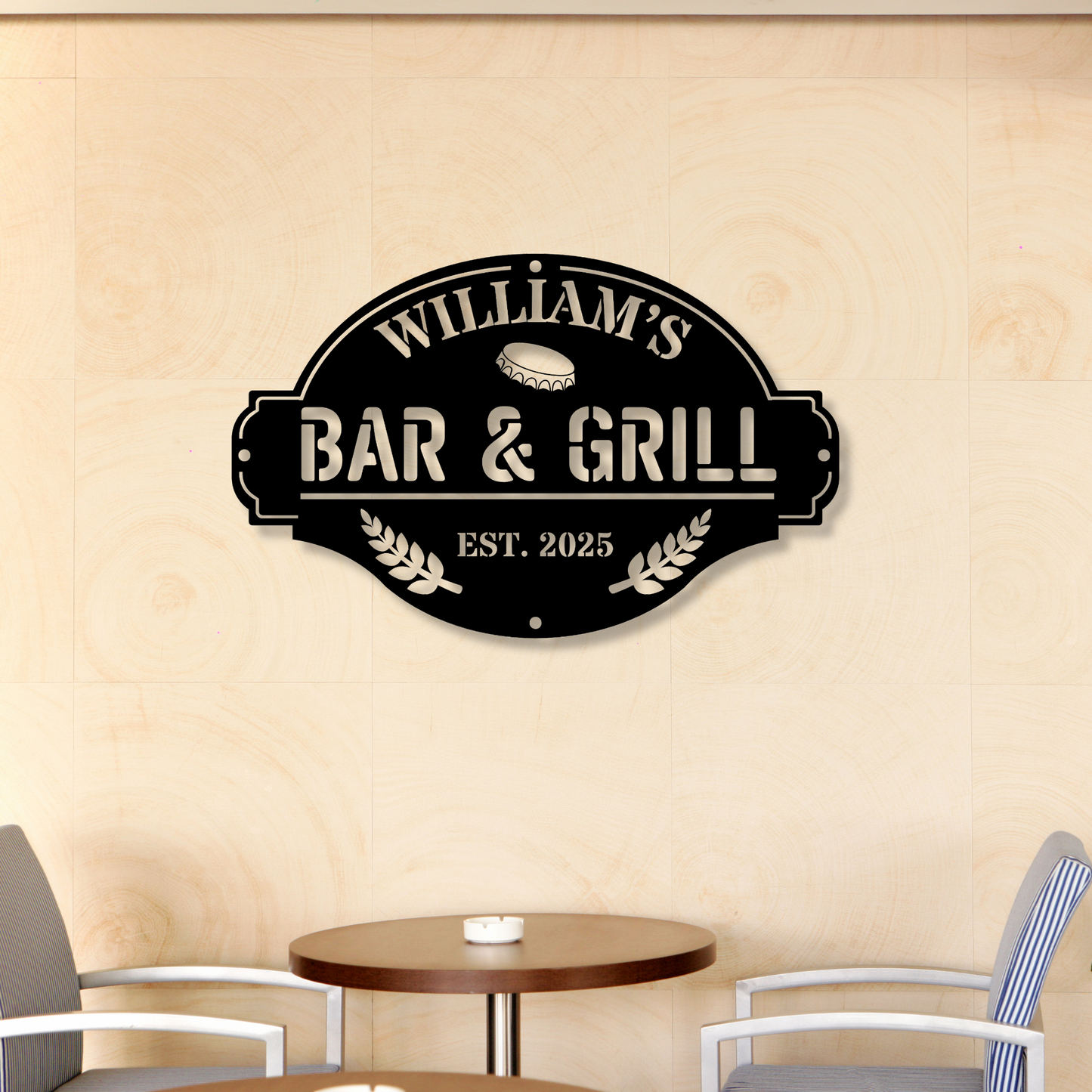 Custom Metal Signs, Personalized Bar and Grill Sign, Personalized Metal Barbecue Wall Sign, Custom Grill Sign, BBQ Wall Art Decor, Outdoor BBQ Decor, Gift for Grill Lovers