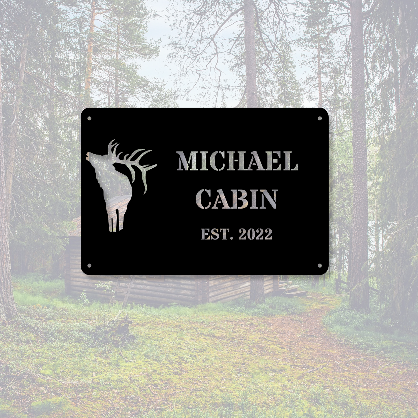 Custom Cabin Wall Metal Sign, Rustic Cabin Decor, Personalized Metal Wall Art, Mountain Home Decorations, Cabin Living Room Gifts