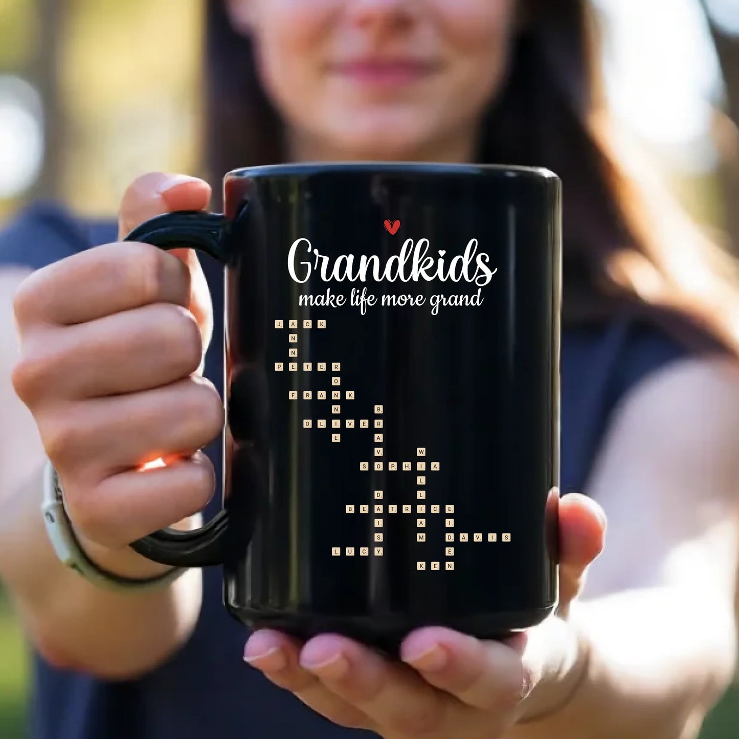 15oz Black Ceramic Mug Left Handle 1