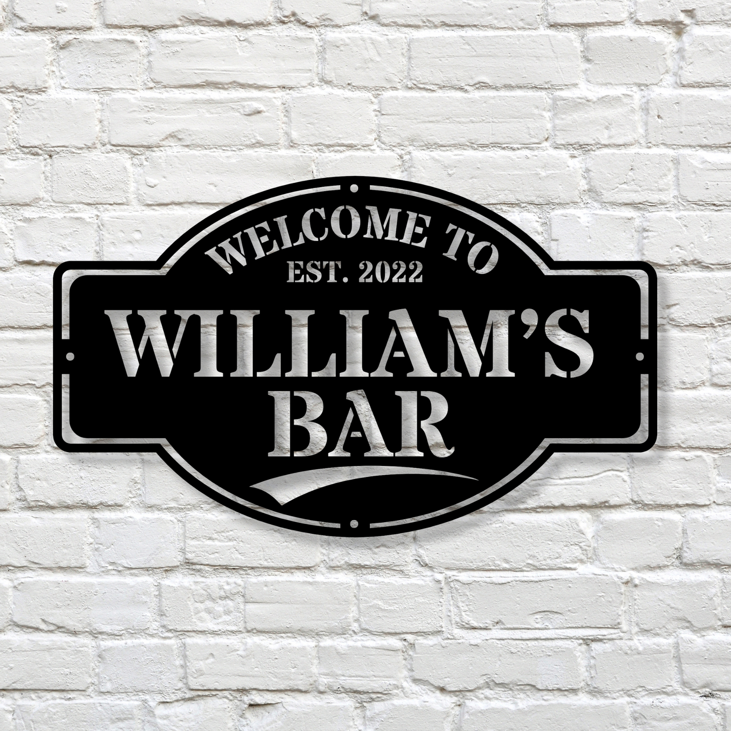 Custom Bar Wall Metal Sign, Personalized Sign for Bars, Metal Art Decor for Man Caves, Rustic Industrial Pub Wall Art