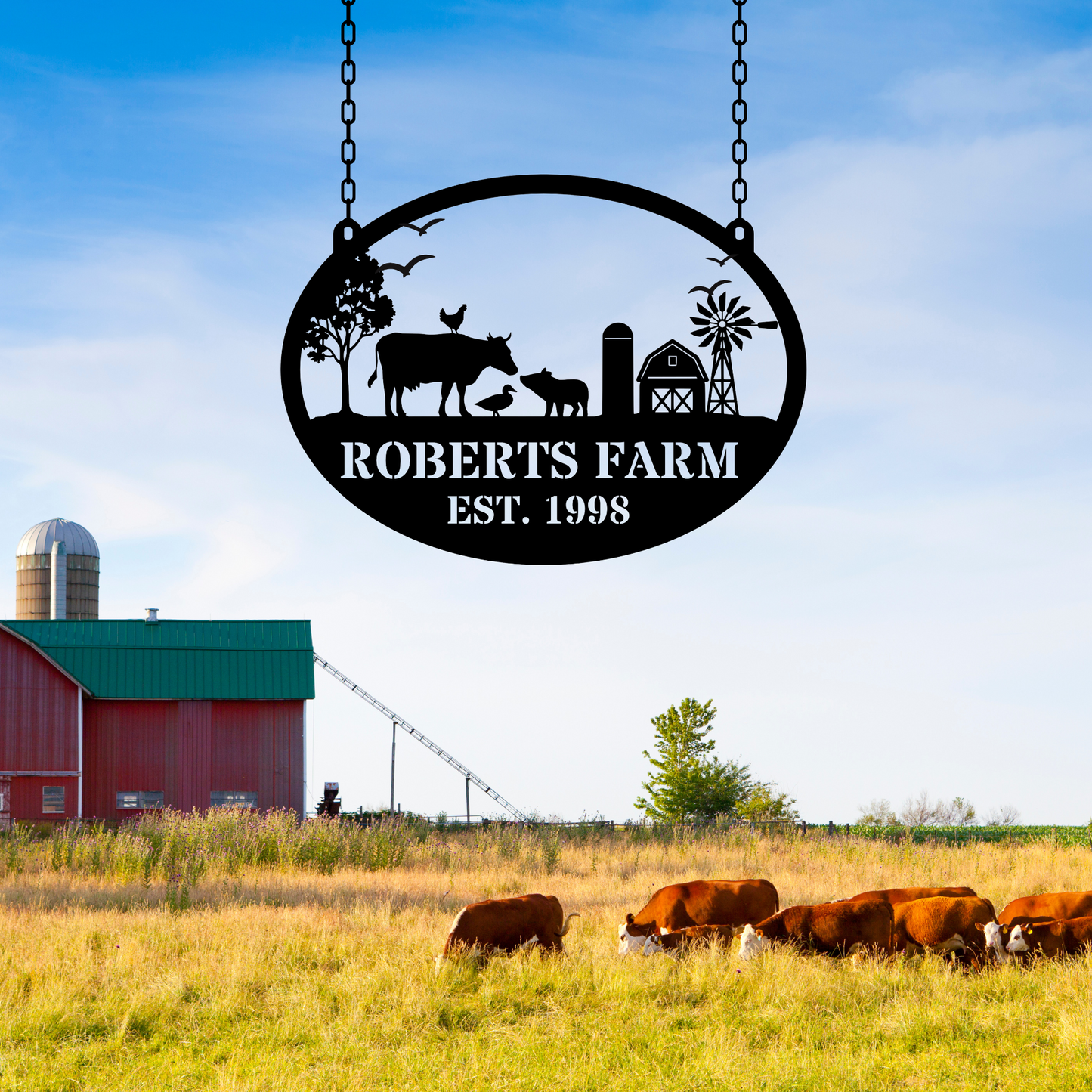 Custom Metal Farm Sign ,  Personalized Farmhouse Sign, Custom Metal Sign, Entrance Gate Decor, Ranch Metal Name Sign, Farmer Gift