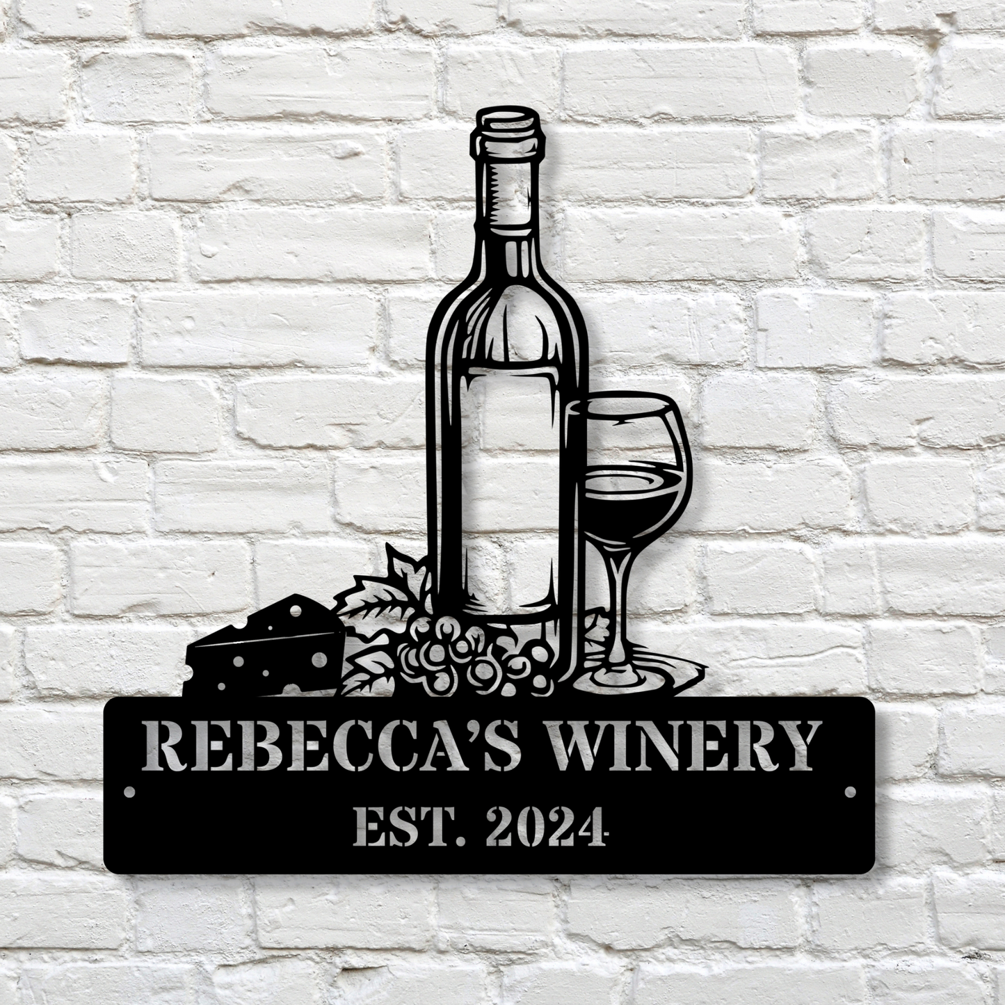 Custom Grape Metal Sign, Vineyard Decor, Wine Bar Sign, Personalized Grape Decor, Outdoor Vineyard, Wine Lover Gift, Rustic Farm Sign