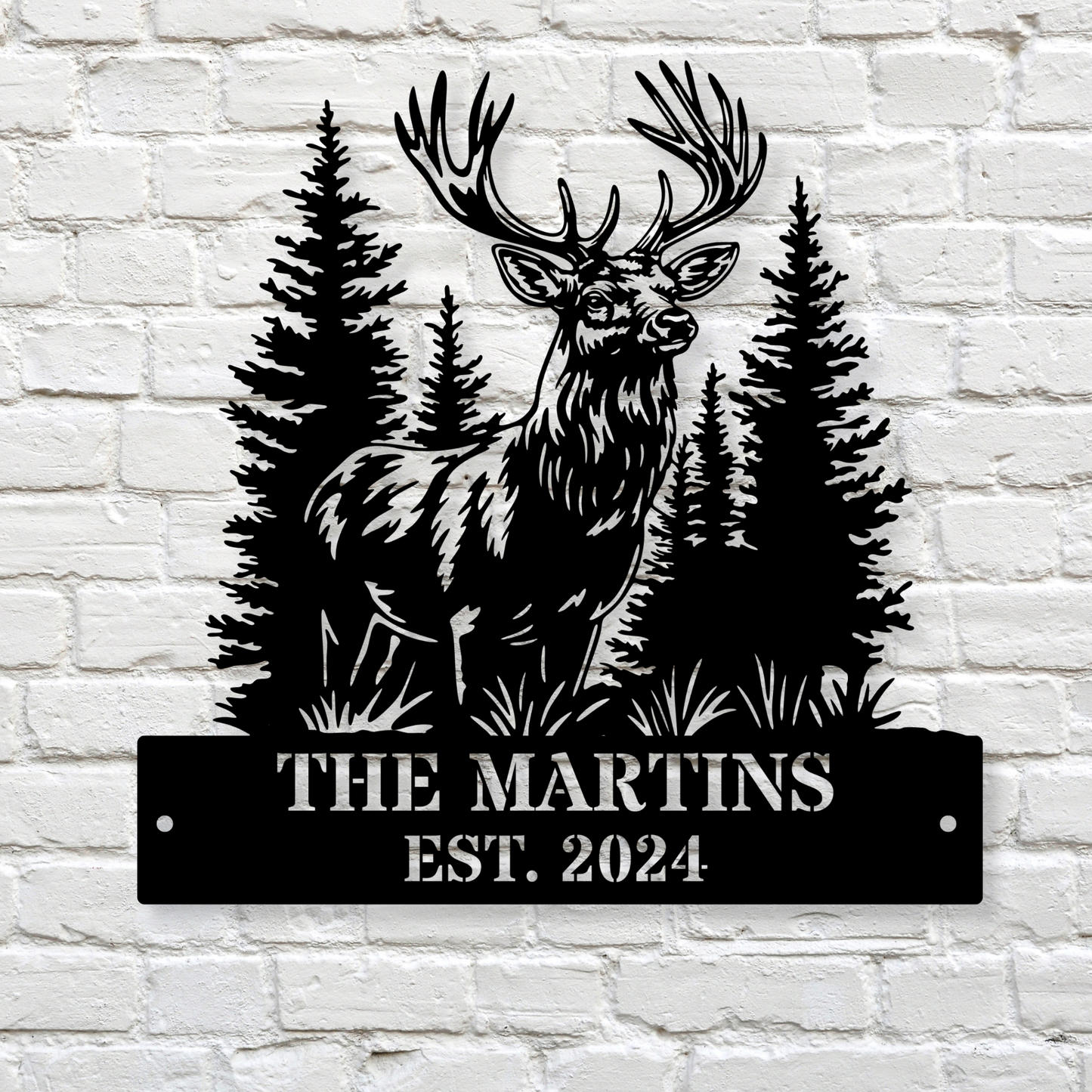 Custom Deer Metal Sign Wall, Hunter Gift, Family Name Sign, Deer Hunting Sign, Deer Hunter Gift, Cabin