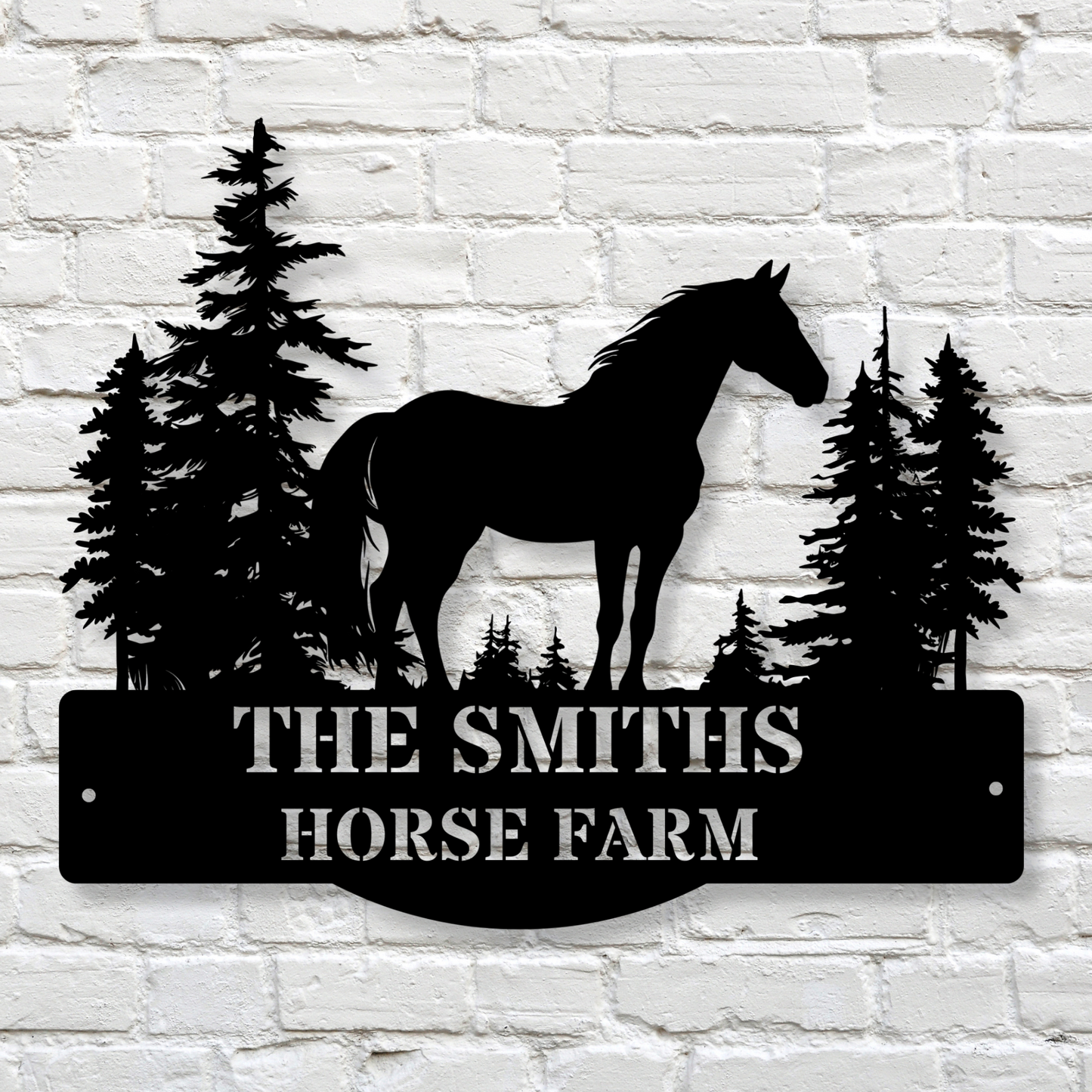 Custom Horse Farm Name Sign, Horse Ranch Sign, Horse Metal Sign, Metal Farm Sign, Horse Barn Decor, Horse Lover Gift, Horse Farm Decor