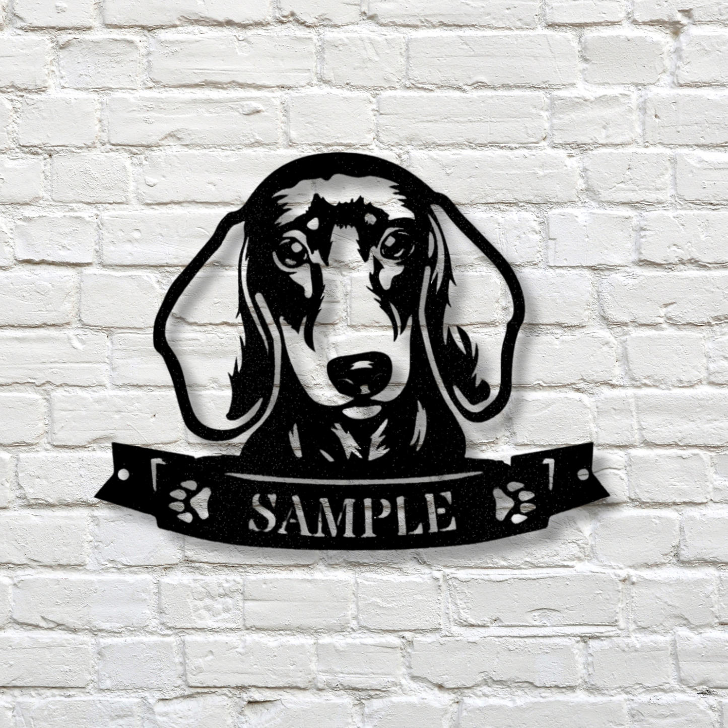 Dachshund Face Monogram Metal Sign, Dog Lover Gift, Dachshund Wall Decor, Loss Of Pet Metal Sign, Dog Name Remembrance Sign, Kennel Sign