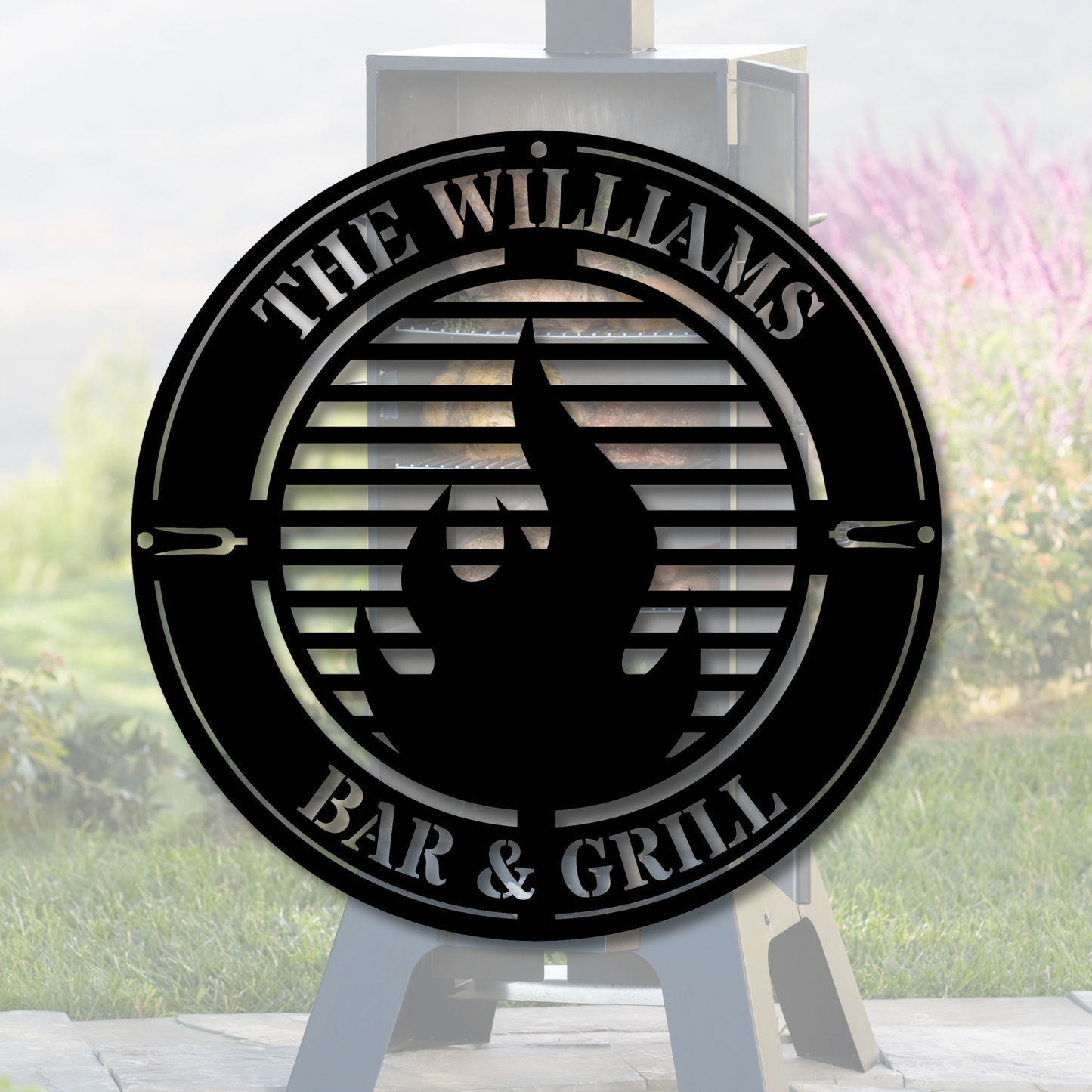 Personalized Bar and Grill Sign , Personalized Metal Barbecue Wall Sign, Custom Grill Sign, BBQ Wall Art Decor, Outdoor BBQ Decor, Gift for Grill Lovers