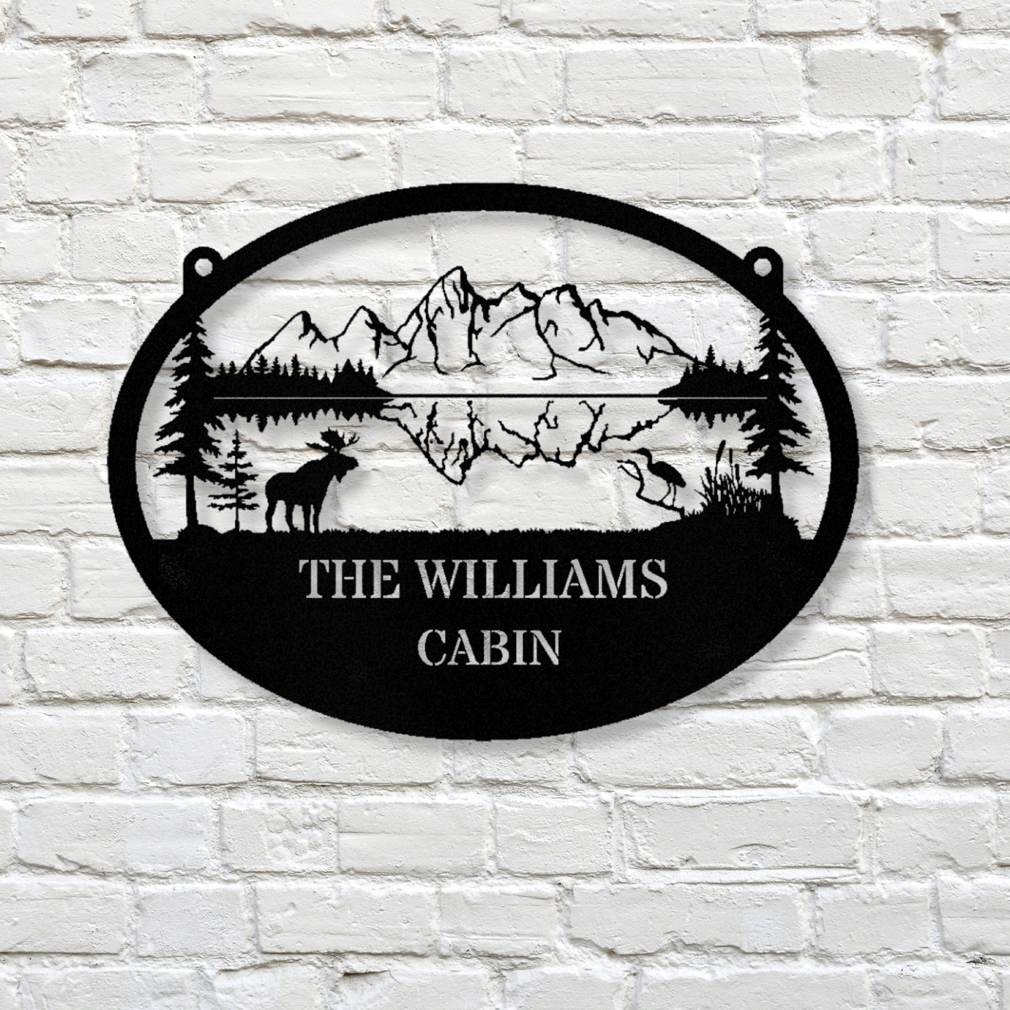 Personalized Elk Mountain Metal Hanging Sign, Ranc...