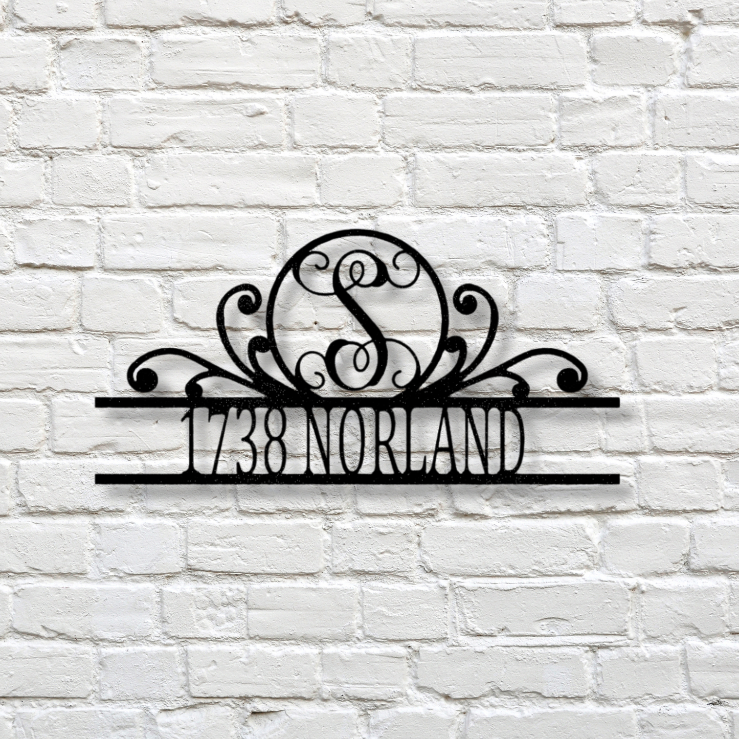 Scroll Family Name - Metal Steel Sign