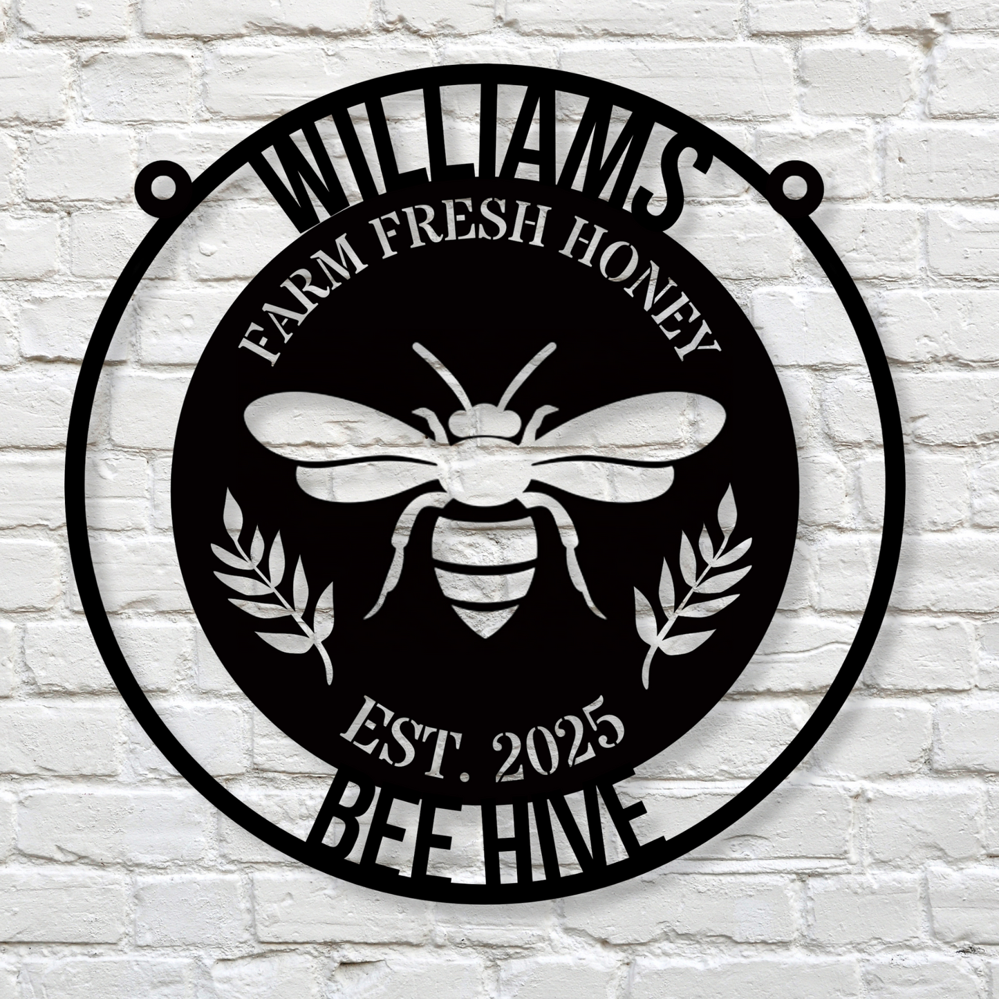 Custom Honey Bee Metal Sign, Custom Bee Hive Wall Art Decor, Welcome Bee Farm Sign, Custom Garden Sign, Gift for Gardener Bee Keeper