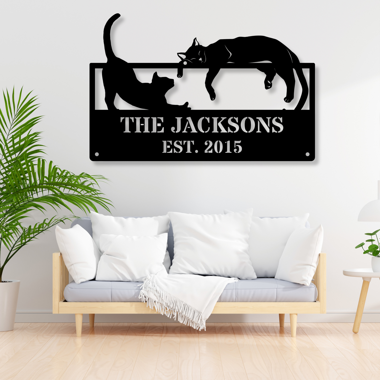 Personalized Cat Sign, Custom Name Sign, Cute Kitten Wall Art, Mother's Day Gift, Kitty Cat Owner Decor, Farmhouse Cat Name Plaque
