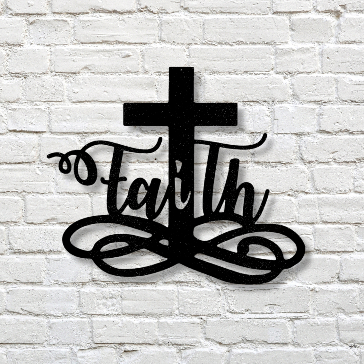 Faith Cross Metal Steel Sign, Christian Wall Art, Metal Faith Sign, Religious Wall Decor, Spiritual Home Decor, Inspirational Sign Art
