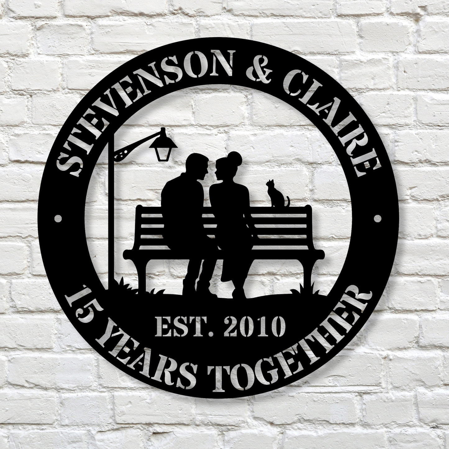 Personalized Anniversary Metal Sign, Custom Couples Name Metal Sign, Anniversary Couple Gift, Established Sign, Family Name Sign