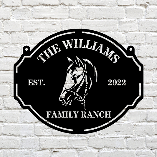 Custom Family Ranch Metal Sign, Personalized Ranch House Decor, Rustic Farmhouse Wall Art, Outdoor Signage for Country Home