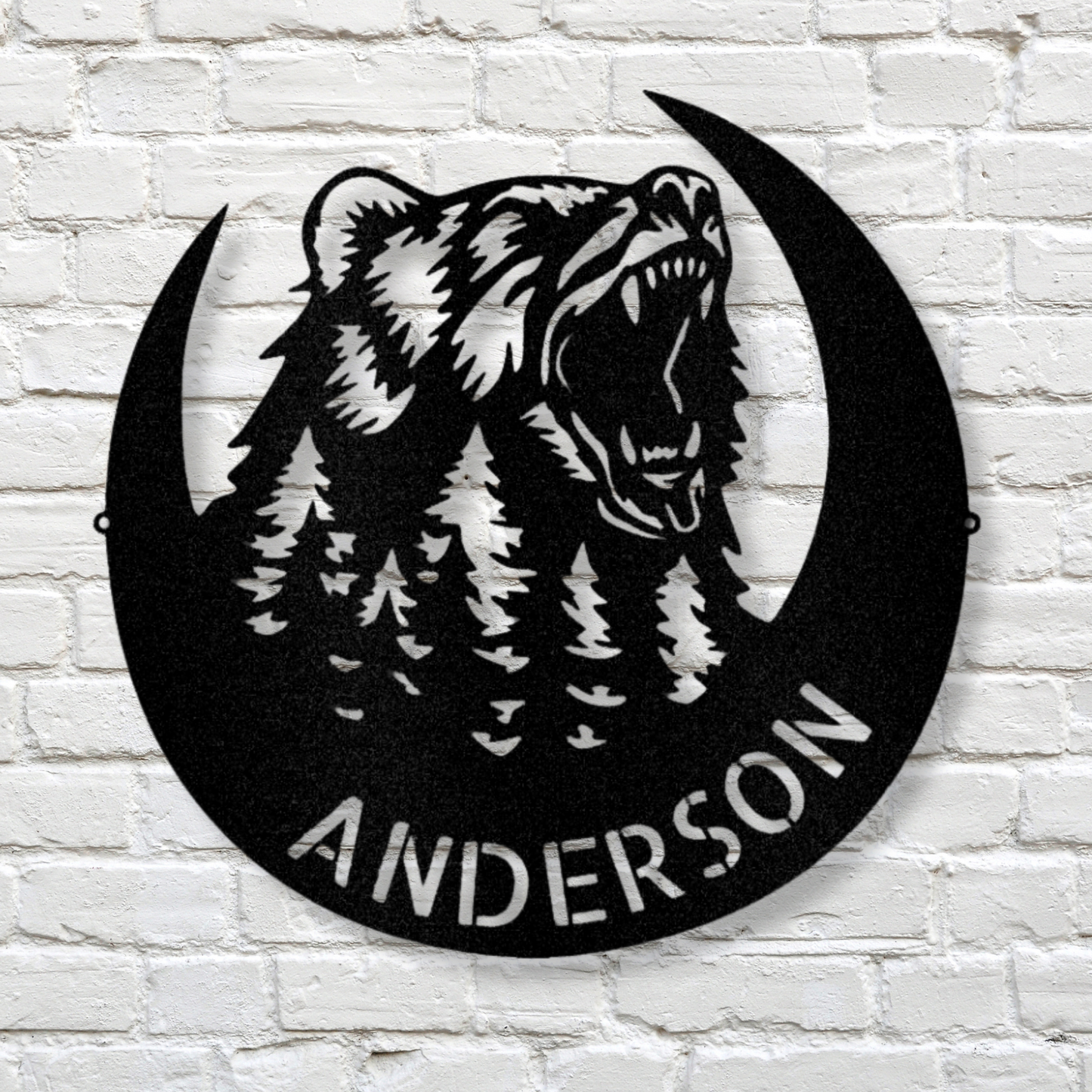 Personalized Roaring Bear Metal Sign, Family Name Wall Decor, Cabin Bear decor, Wildlife Wall Art, Father's Day Gifts, Last Name Wall Sign