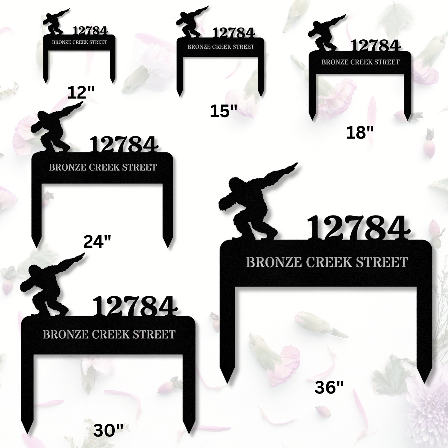 Bigfoot Custom Address Sign, Metal House Number, Personalized Address Sign, Bigfoot Address Sign, Address Stake, Outside Home Address Sign