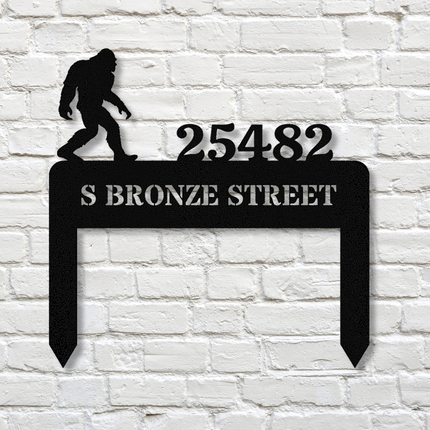 Customized Bigfoot Address Sign, Metal House Number Personalized Address Sign Bigfoot Address Sign, Address Stake, Outside Home Address Sign