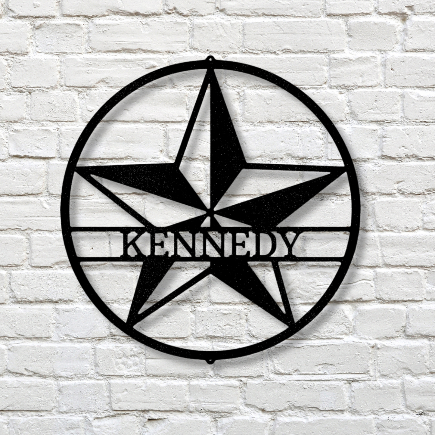 Personalized Star Metal Steel Sign, Custom Star Wall Art Decor, Man Cave Wall Hanging, Birthday Gift  For Rancher Dad, Lone Wolf State Monogram