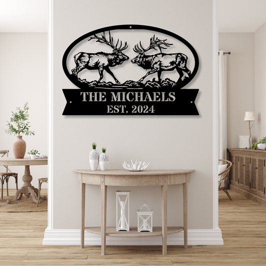 Elk Metal Sign, Elk Wall Art, Rustic Elk Decor, Wildlife Metal Art, Elk Room Decor, Hunting Lodge Sign, Forest Animal Art