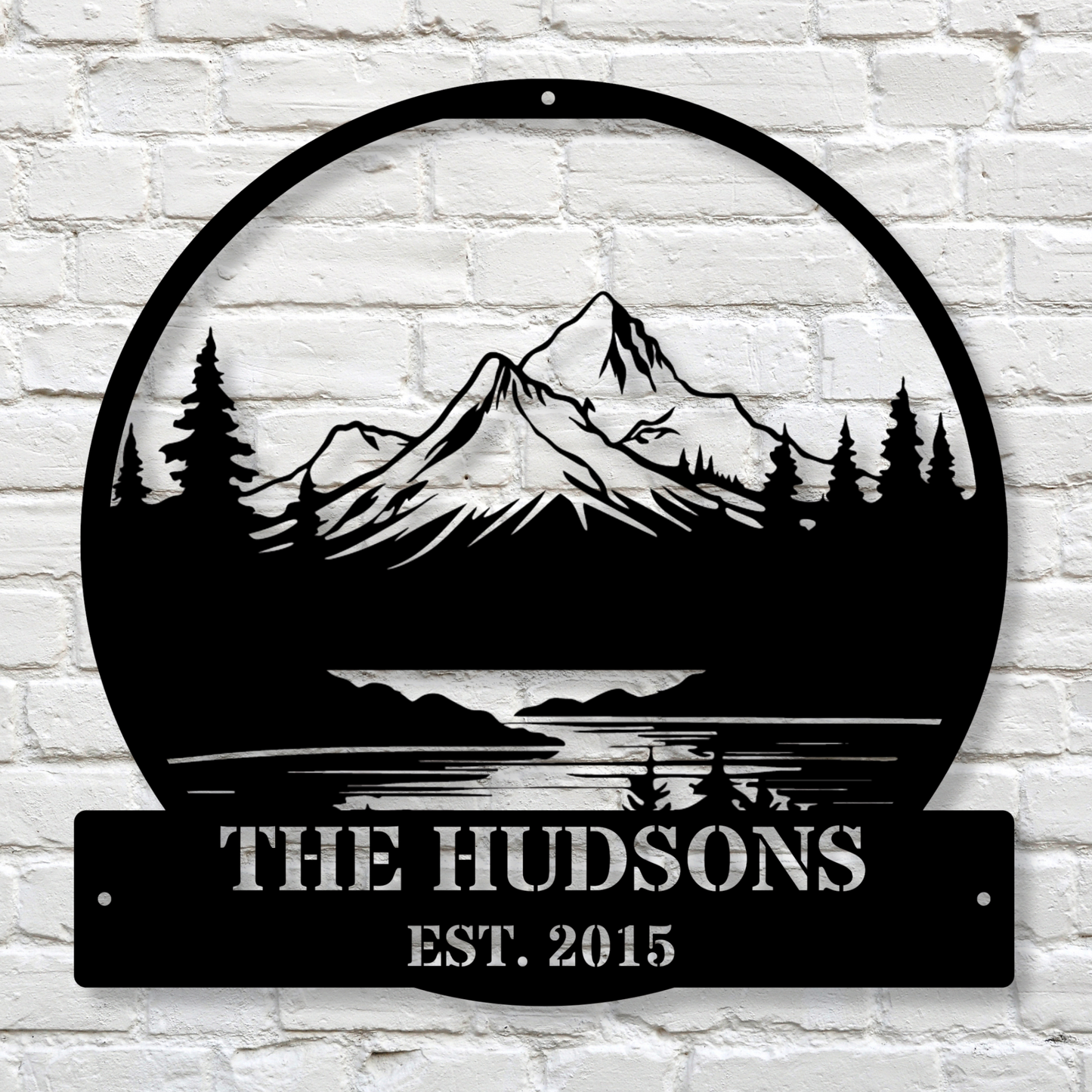 Personalized Mountain Metal Wall Art, Custom Nature and Forest Decor, Man Cave Sign, Unique Outdoor Art, Rustic Home Decoration Gift